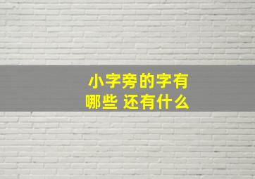 小字旁的字有哪些 还有什么